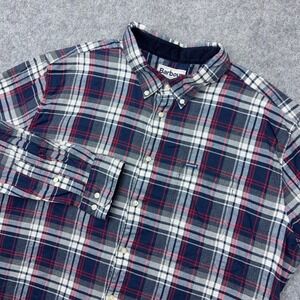 Barbour Shirt Mens XL Blue Plaid Crossfell Tailored Fit‎ Long Sleeve Button Down